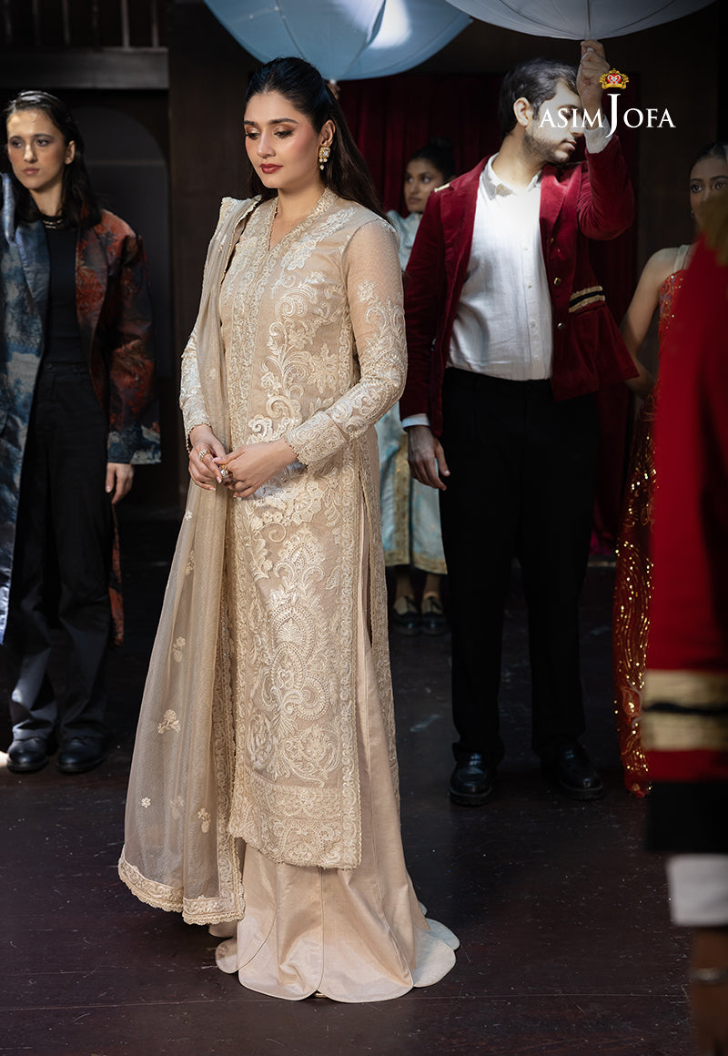 3PC-EMBROIDERED JAVERIA NET SUIT