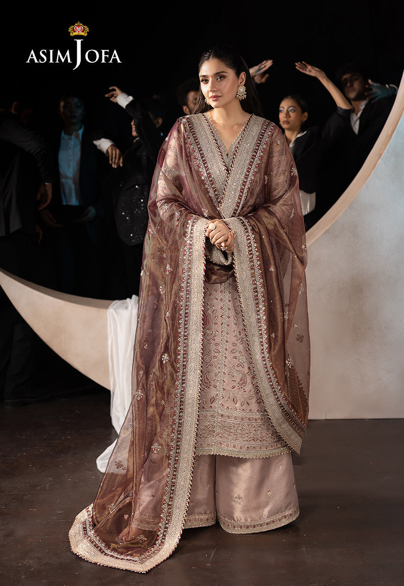 3PC-EMBROIDERED ZARI TISSUE SUIT