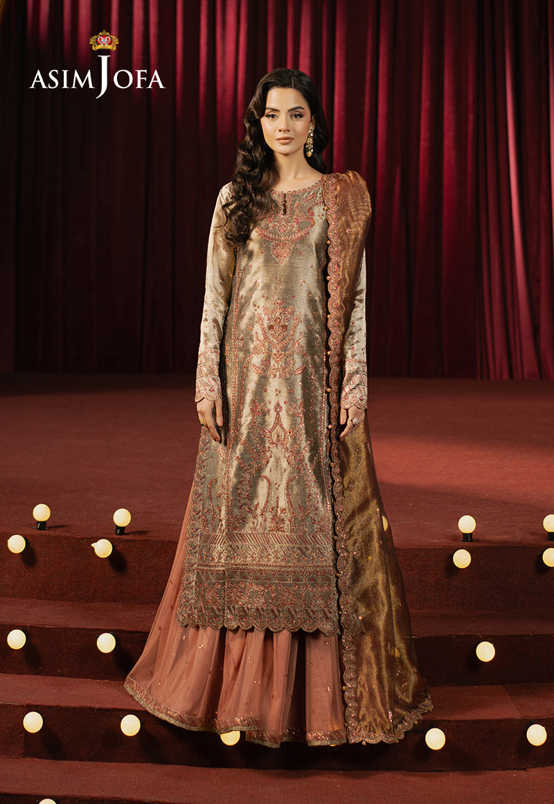 3PC-EMBROIDERED ZARI TISSUE SUIT