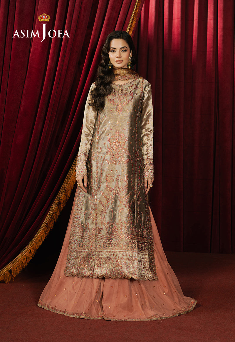 3PC-EMBROIDERED ZARI TISSUE SUIT