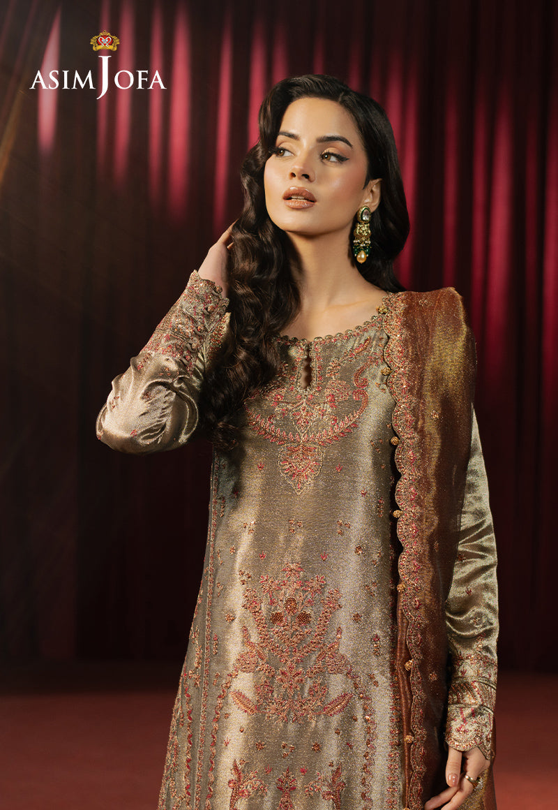 3PC-EMBROIDERED ZARI TISSUE SUIT