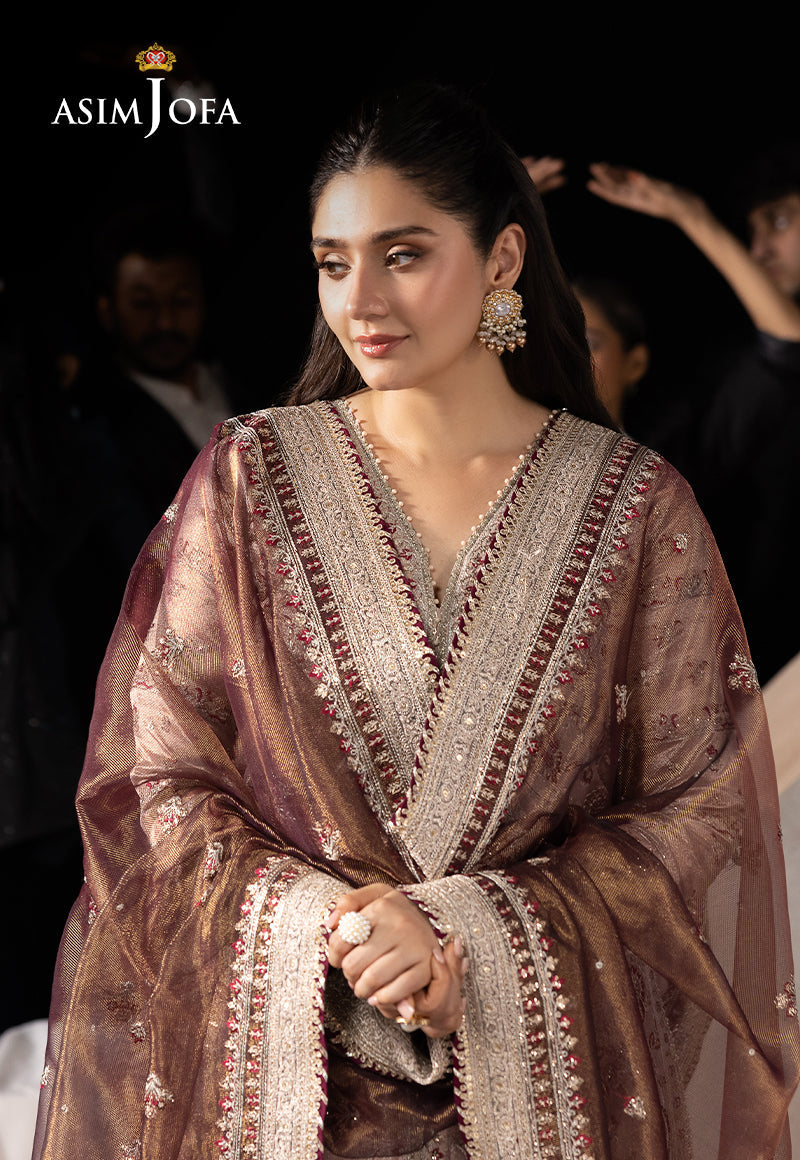 3PC-EMBROIDERED ZARI TISSUE SUIT
