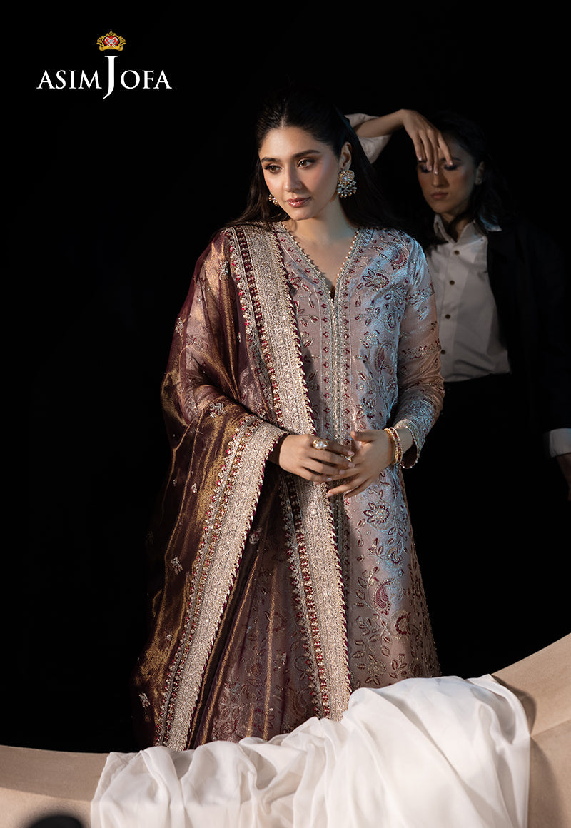 3PC-EMBROIDERED ZARI TISSUE SUIT