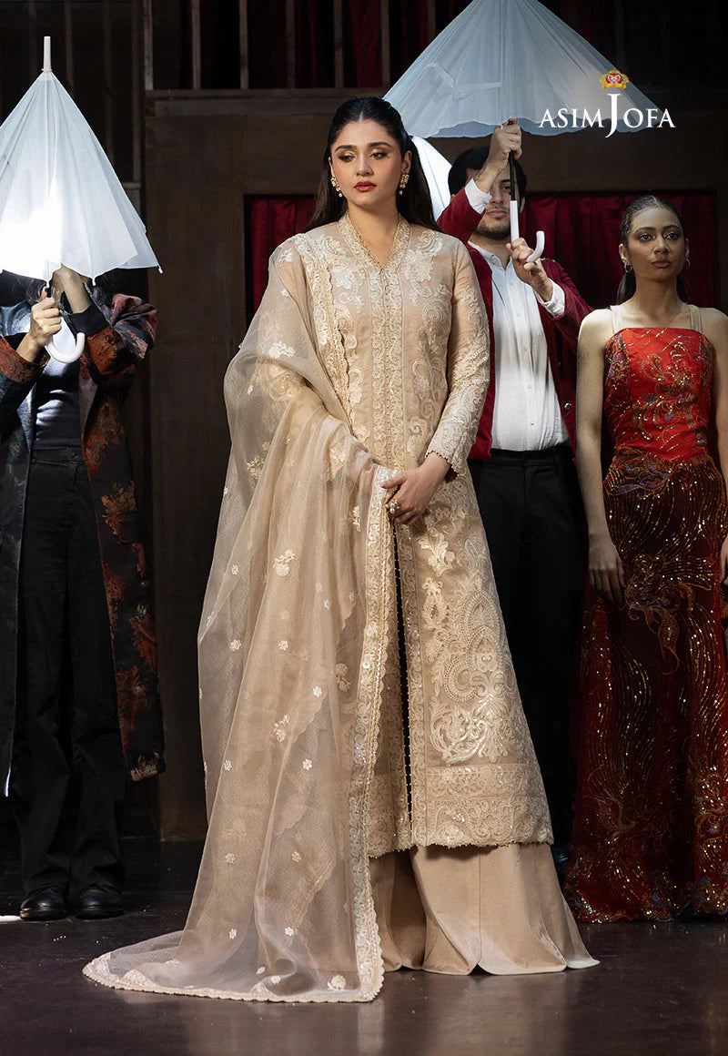3PC-EMBROIDERED JAVERIA NET SUIT