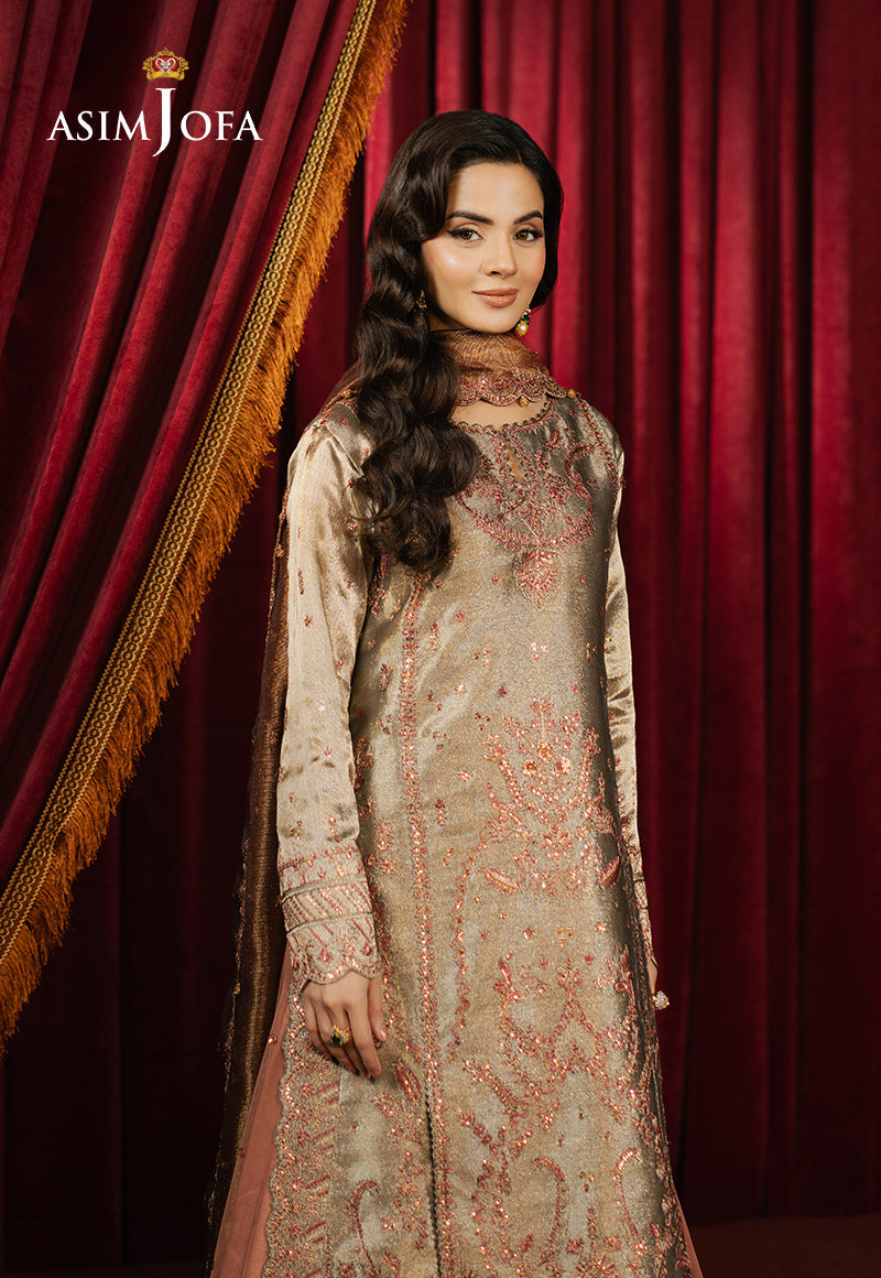 3PC-EMBROIDERED ZARI TISSUE SUIT