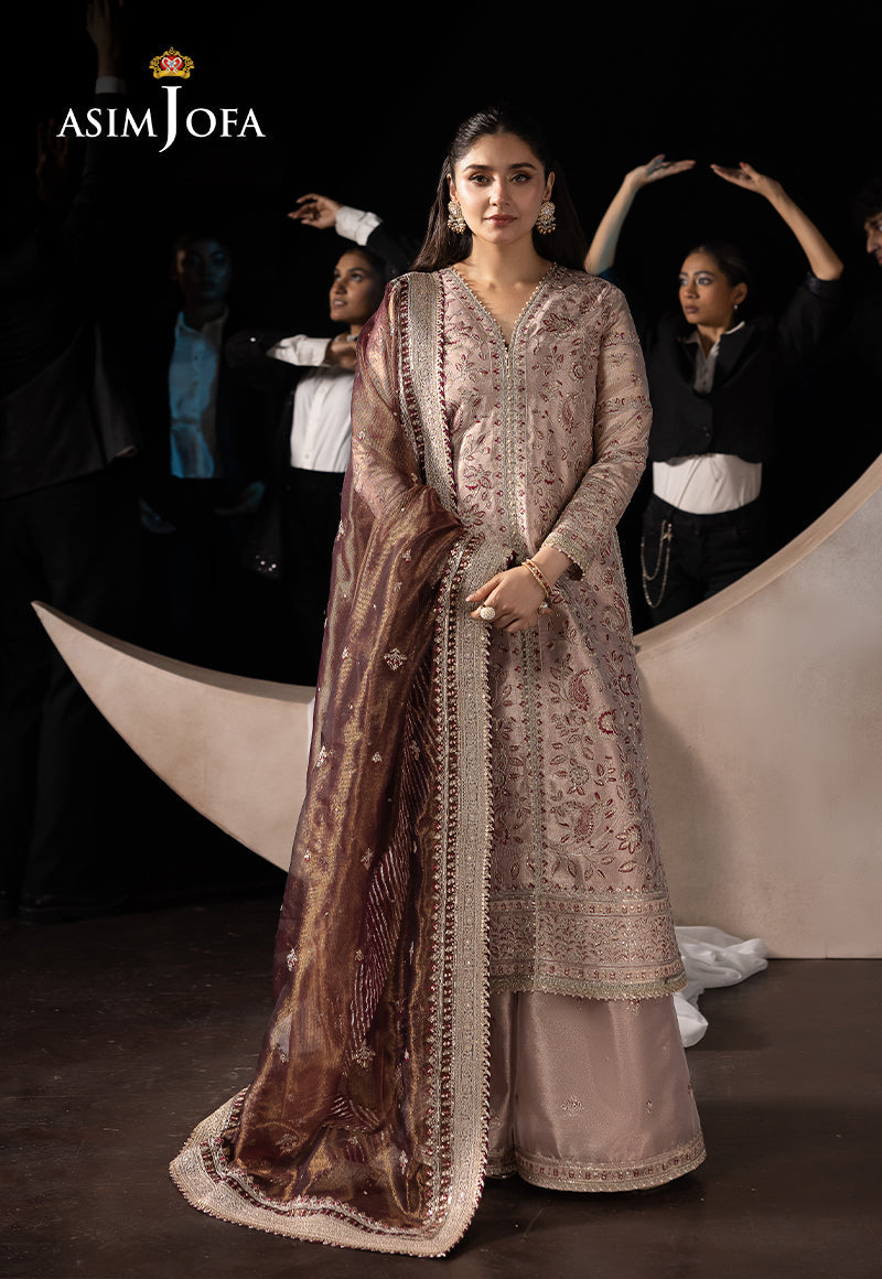 3PC-EMBROIDERED ZARI TISSUE SUIT