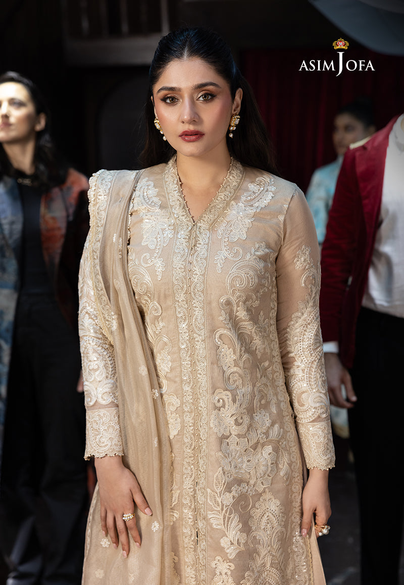 3PC-EMBROIDERED JAVERIA NET SUIT