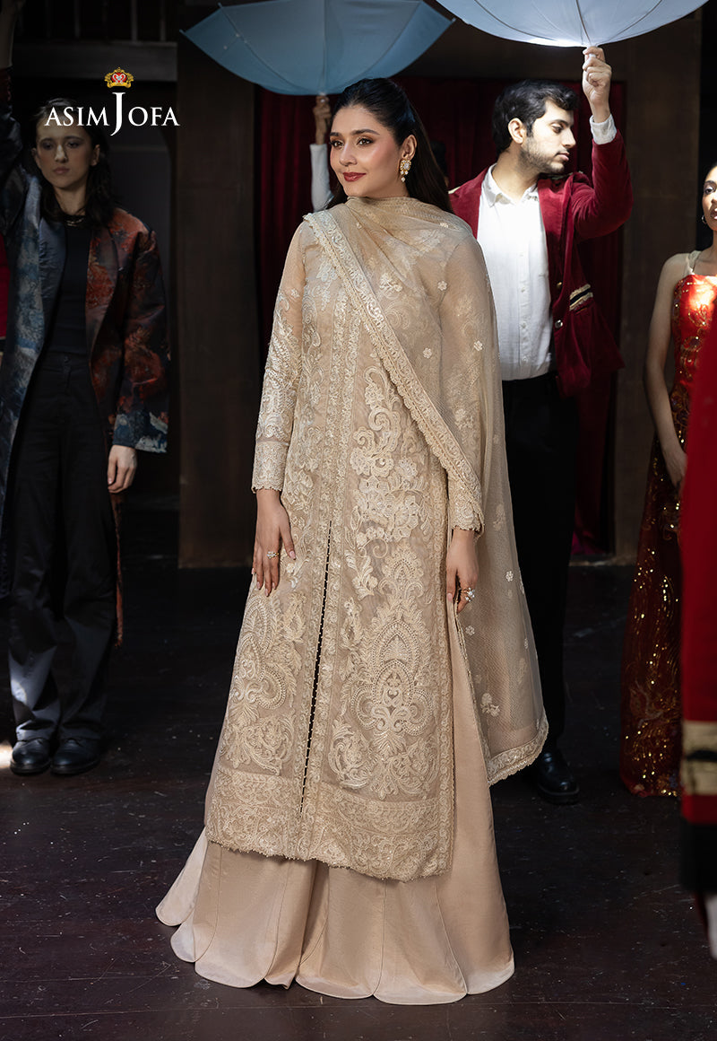 3PC-EMBROIDERED JAVERIA NET SUIT