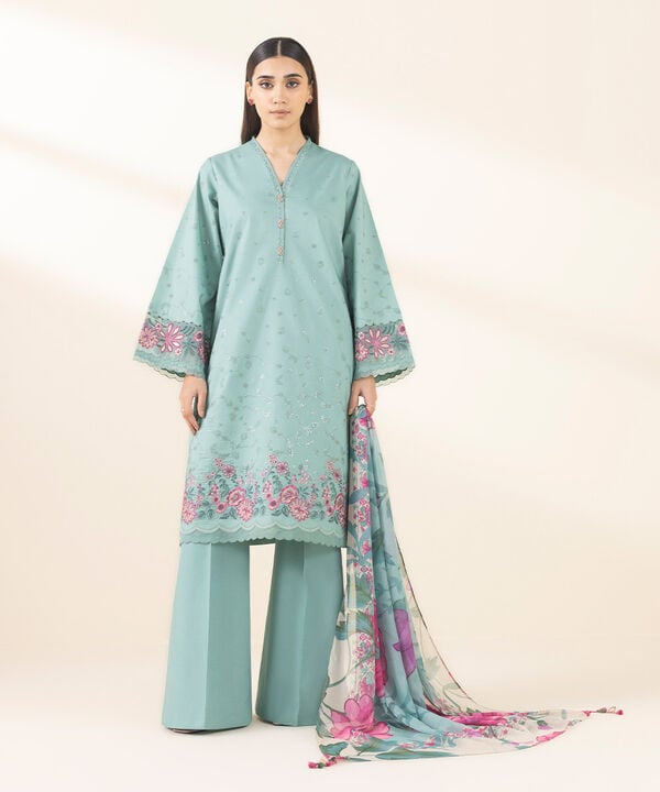 3PC-TEXTURED LAWN SUIT