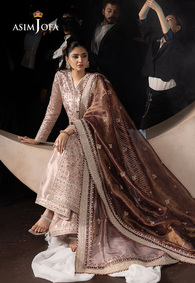 3PC-EMBROIDERED ZARI TISSUE SUIT