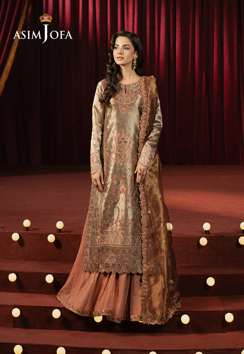 3PC-EMBROIDERED ZARI TISSUE SUIT
