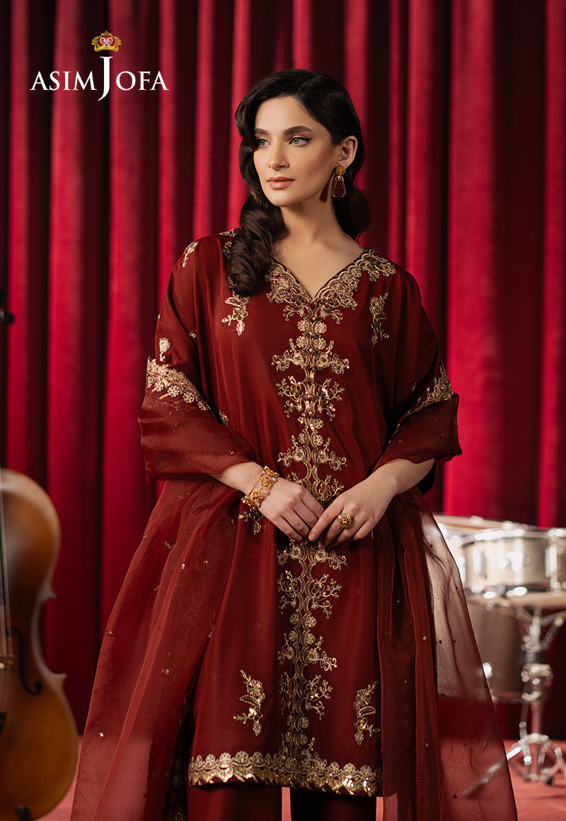 3PC-EMBROIDERED SILK SUIT