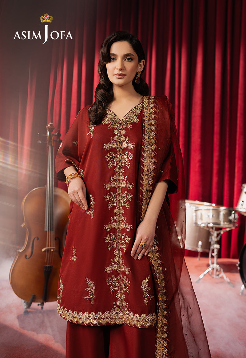 3PC-EMBROIDERED SILK SUIT