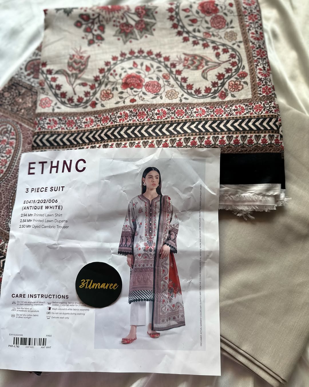 3PC-PRINTED LAWN SUIT