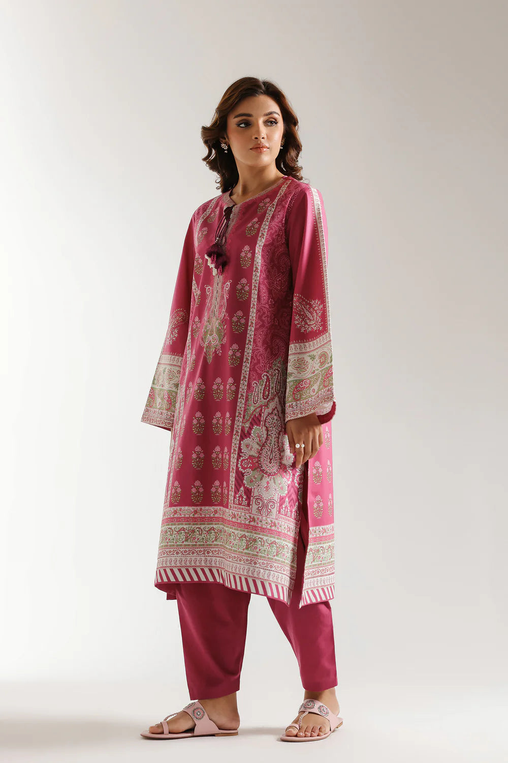 3PC-PRINTED LAWN SUIT