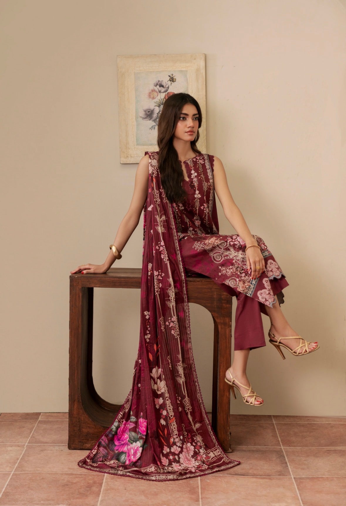 3 PC PRINTED SUIT