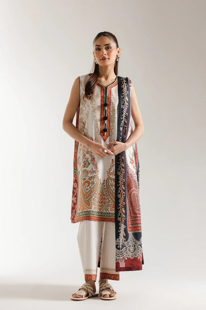 3PC-PRINTED LAWN SUIT