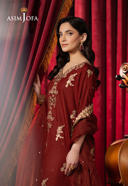 3PC-EMBROIDERED SILK SUIT