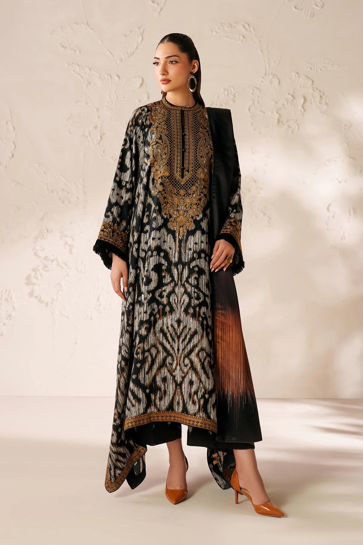 EMBROIDERED VISCOSE SILK