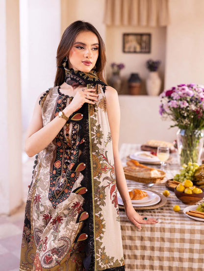 3 pc Unstitched Printed Lawn