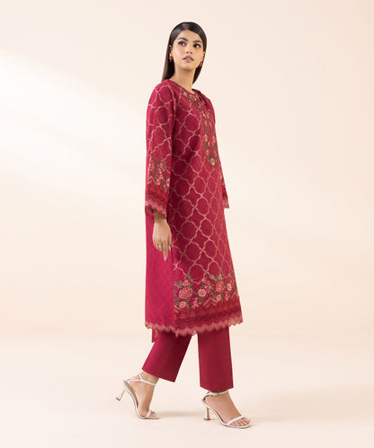 3PC-EMBROIDERED COTTON JACQUARD SUIT