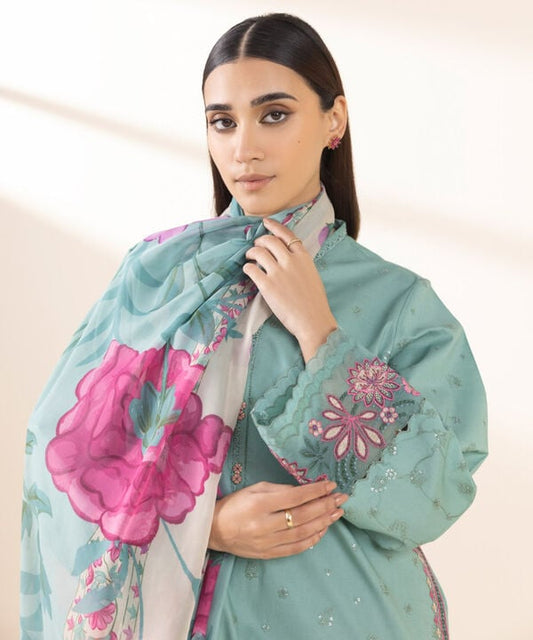 3PC-TEXTURED LAWN SUIT