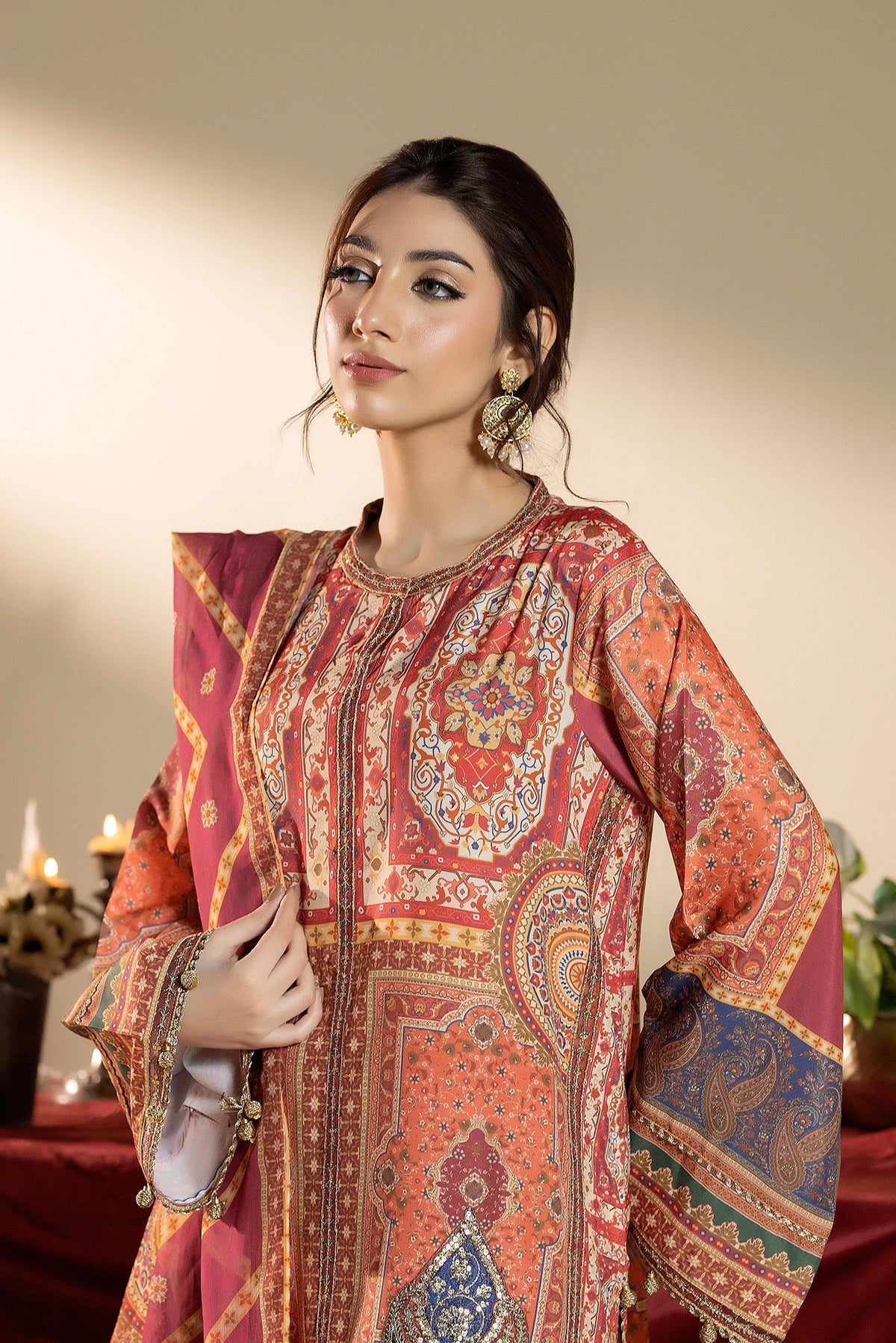 3pc-Creap Silk Suit