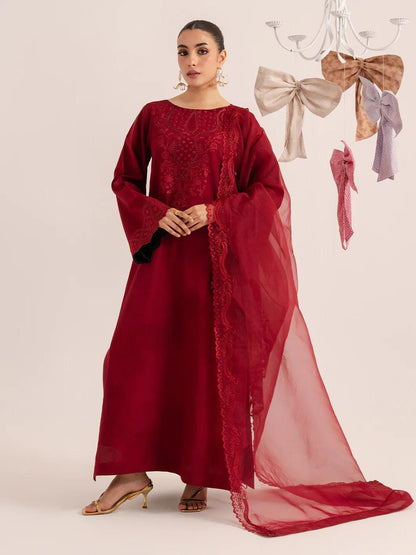 UNSTITCHED EMBROIDERED SILK