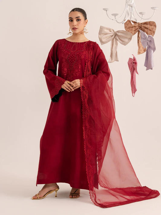 UNSTITCHED EMBROIDERED SILK