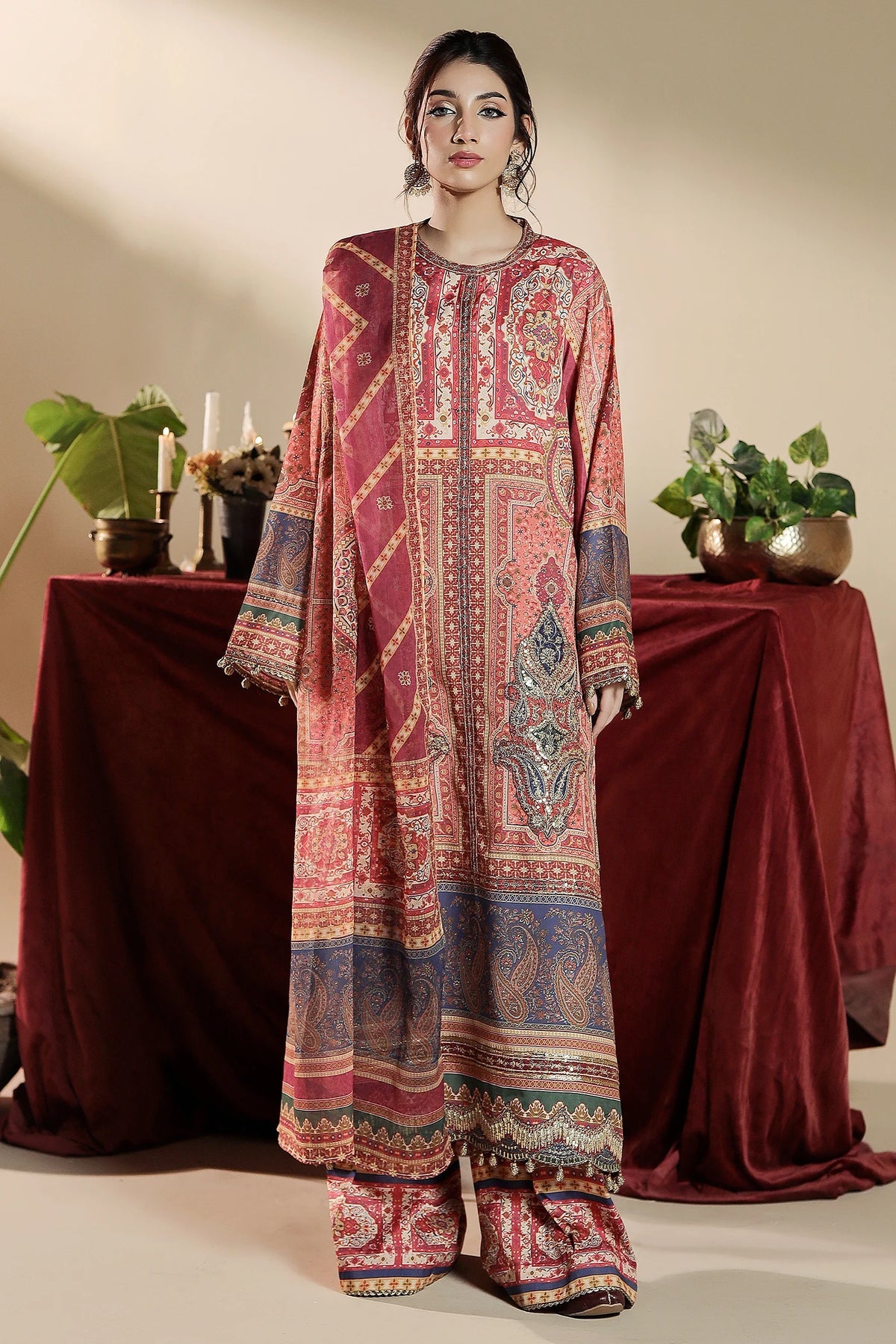 3pc-Creap Silk Suit