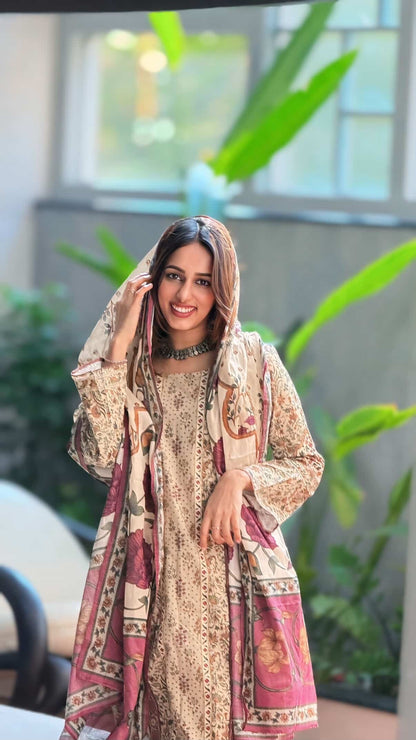 3PC PRINTED SUIT