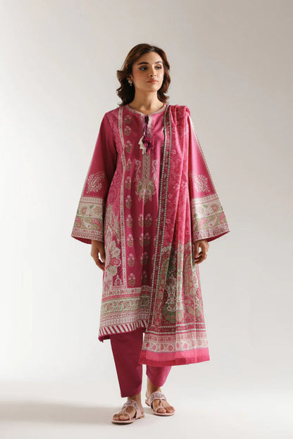 3PC-PRINTED LAWN SUIT