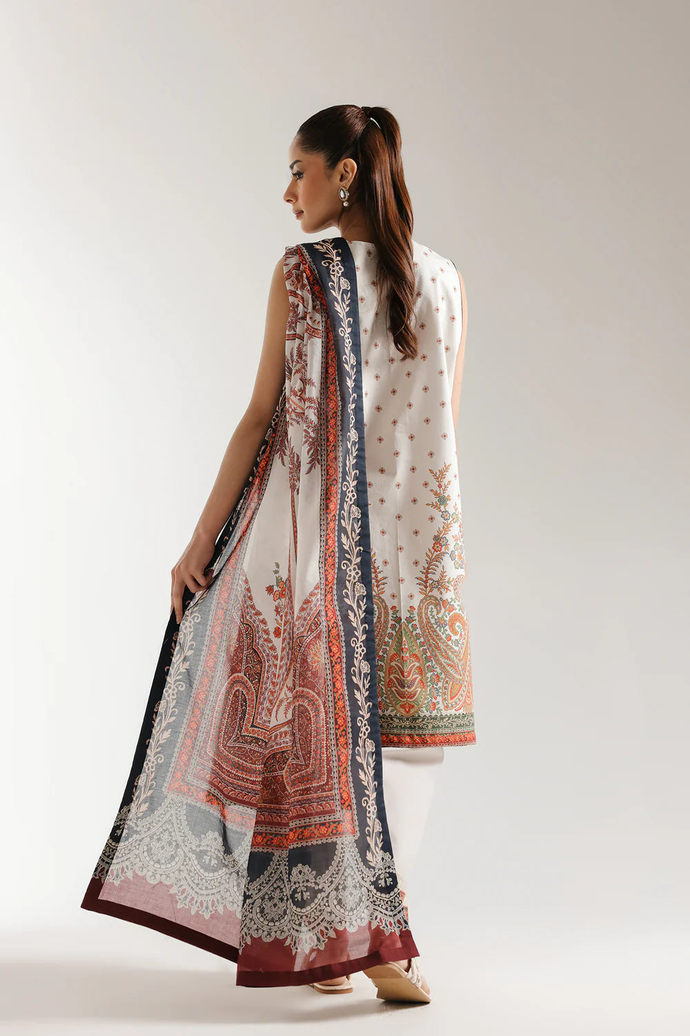 3PC-PRINTED LAWN SUIT
