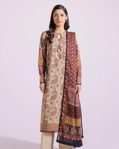 3PC-PRINTED LAWN SUIT