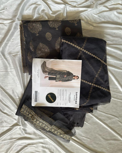 3PC-EMBROIDERED JAQUARD SUIT