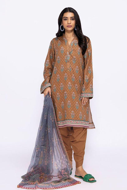 3PC-PRINTED LAWN SUIT