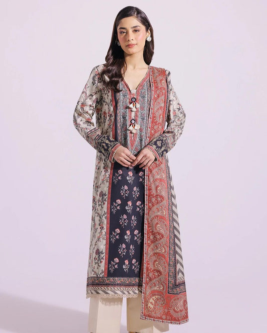 3PC-PRINTED LAWN SUIT