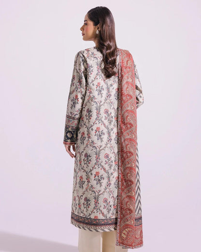 3PC-PRINTED LAWN SUIT