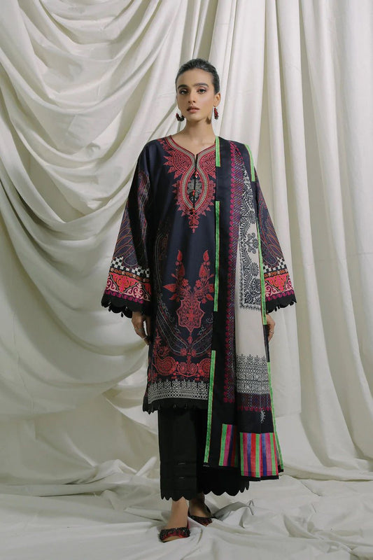 3PC-PRINTED LAWN SUIT